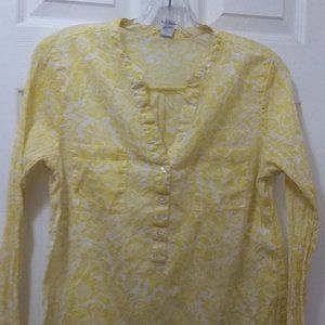 Yellow patterned blouse - long sleeve